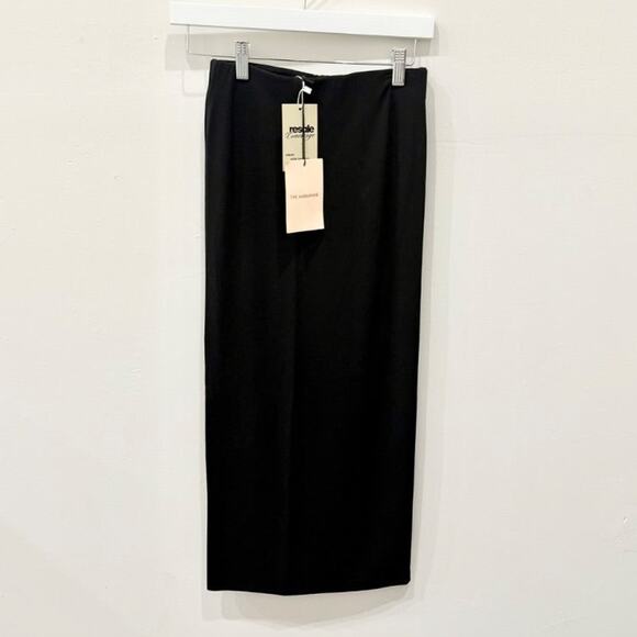 NWT The Andamane High Waisted Knit Pencil Midi Skirt Black Women's 38 / US 6 - Picture 1 of 4